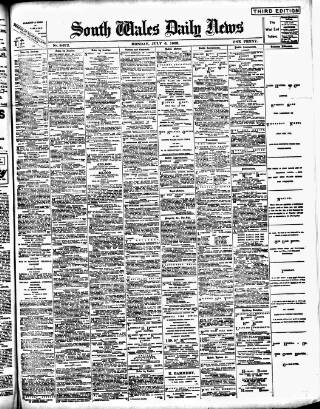 cover page of South Wales Daily News published on July 6, 1903