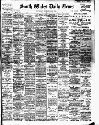 cover page of South Wales Daily News published on December 30, 1905