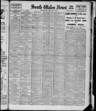 cover page of South Wales Daily News published on May 29, 1918