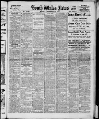 cover page of South Wales Daily News published on December 30, 1918