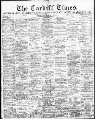 cover page of Cardiff Times published on July 6, 1872
