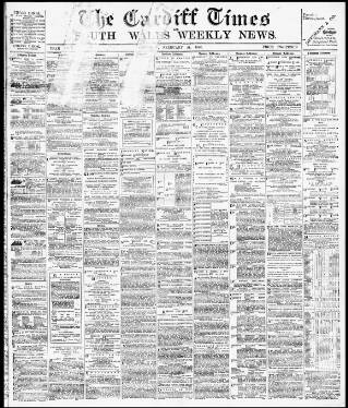 cover page of Cardiff Times published on February 28, 1880