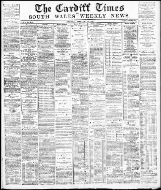 cover page of Cardiff Times published on February 28, 1885
