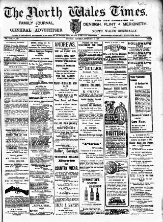 cover page of North Wales Times published on November 15, 1902