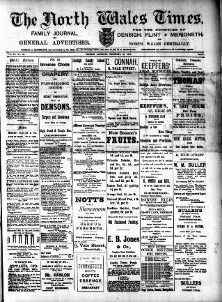 cover page of North Wales Times published on December 30, 1905