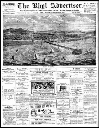 cover page of Rhyl Record and Advertiser published on September 18, 1886