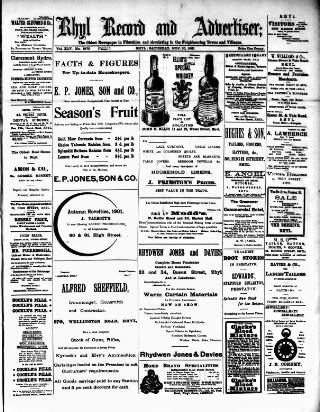 cover page of Rhyl Record and Advertiser published on November 30, 1901