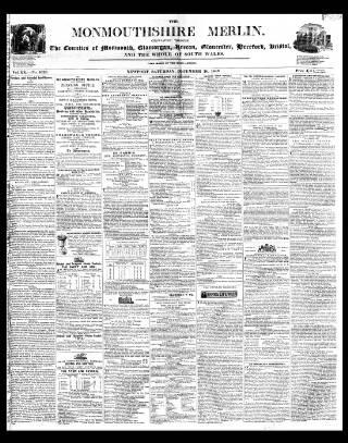 cover page of Monmouthshire Merlin published on December 30, 1848