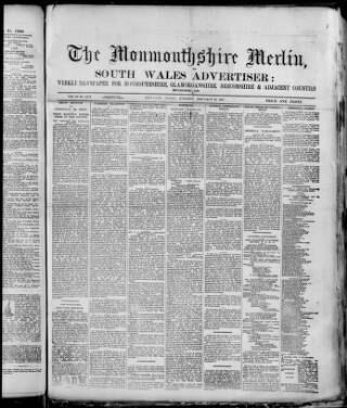 cover page of Monmouthshire Merlin published on February 28, 1890