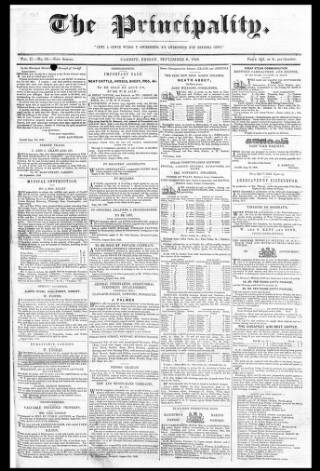 cover page of The Principality published on September 8, 1848
