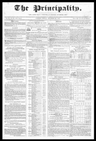 cover page of The Principality published on December 29, 1848