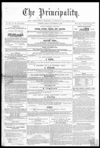 cover page of The Principality published on November 9, 1849