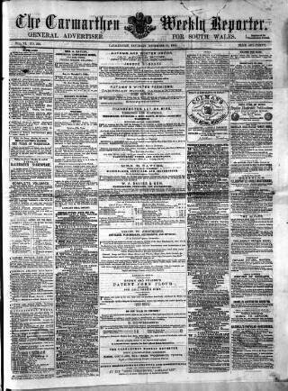 cover page of Carmarthen Weekly Reporter published on December 30, 1865