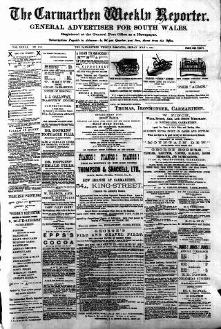 cover page of Carmarthen Weekly Reporter published on July 6, 1894