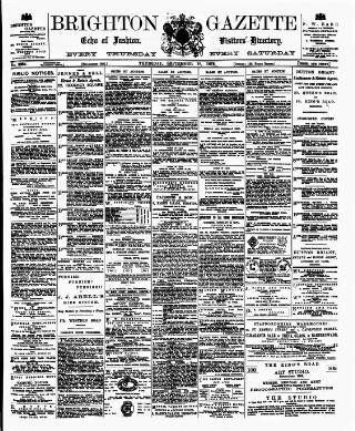 cover page of Brighton Gazette published on September 18, 1879
