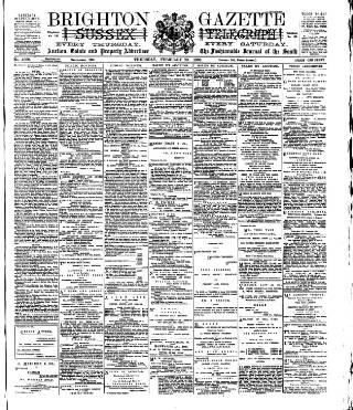 cover page of Brighton Gazette published on February 28, 1889