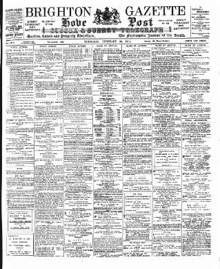 cover page of Brighton Gazette published on February 28, 1901