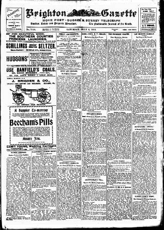 cover page of Brighton Gazette published on July 6, 1912