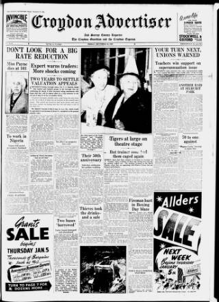 cover page of Croydon Advertiser and East Surrey Reporter published on December 30, 1955