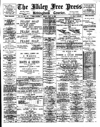 cover page of Ilkley Free Press published on July 18, 1890