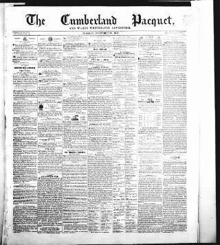 cover page of Cumberland Pacquet and Ware's Whitehaven Advertiser published on November 30, 1841