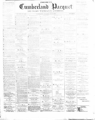cover page of Cumberland Pacquet and Ware's Whitehaven Advertiser published on May 29, 1890