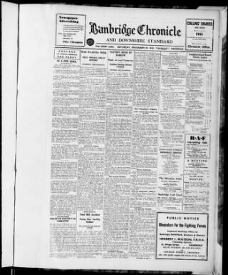 cover page of Banbridge Chronicle published on November 30, 1940