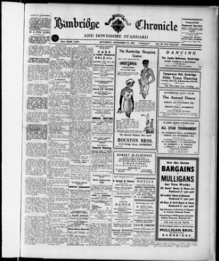 cover page of Banbridge Chronicle published on November 15, 1952