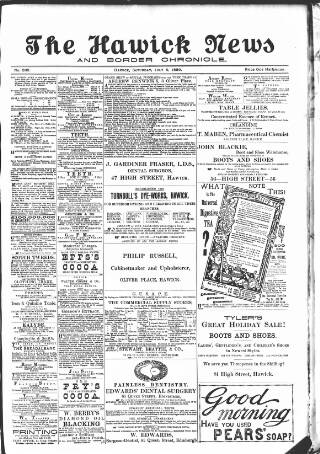 cover page of Hawick News and Border Chronicle published on July 6, 1889