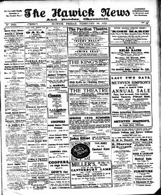 cover page of Hawick News and Border Chronicle published on February 28, 1936