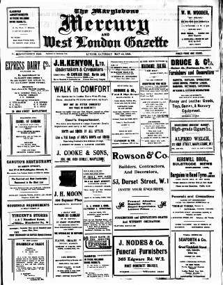 cover page of Marylebone Mercury published on May 29, 1926