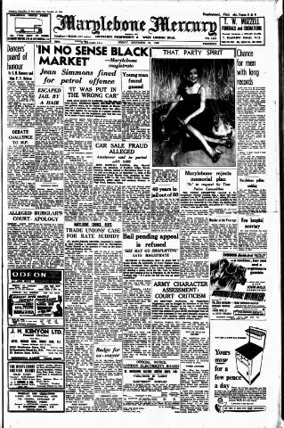 cover page of Marylebone Mercury published on December 30, 1949