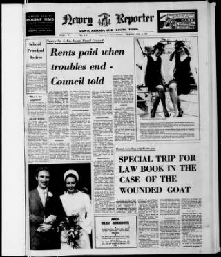cover page of Newry Reporter published on July 6, 1972