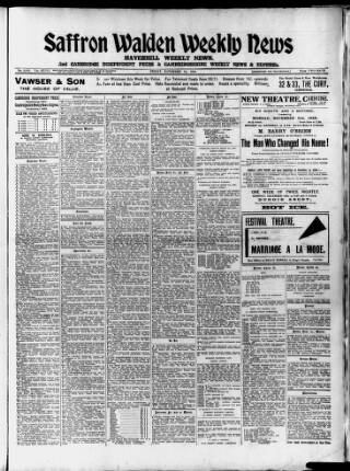 cover page of Saffron Walden Weekly News published on November 30, 1928