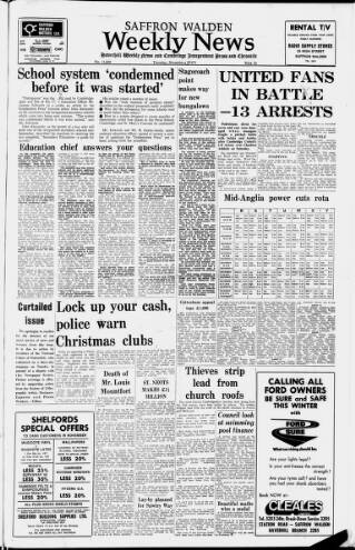 cover page of Saffron Walden Weekly News published on November 15, 1973