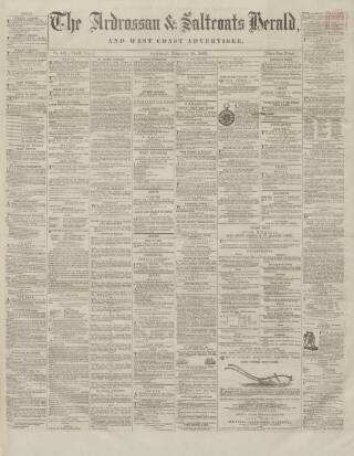 cover page of Ardrossan and Saltcoats Herald published on February 28, 1863