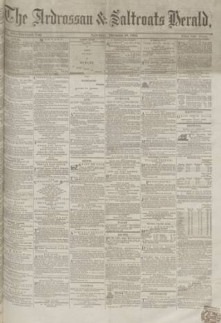 cover page of Ardrossan and Saltcoats Herald published on December 30, 1865