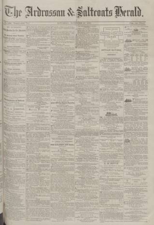 cover page of Ardrossan and Saltcoats Herald published on November 30, 1878