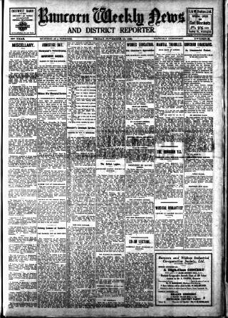 cover page of Runcorn Weekly News published on November 15, 1929