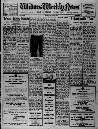 cover page of Widnes Weekly News and District Reporter published on May 29, 1942