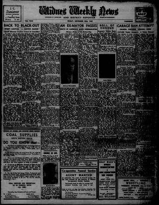 cover page of Widnes Weekly News and District Reporter published on November 30, 1945