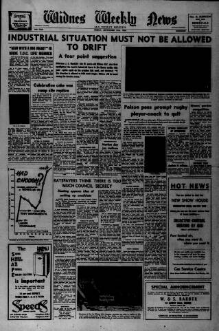 cover page of Widnes Weekly News and District Reporter published on September 18, 1959