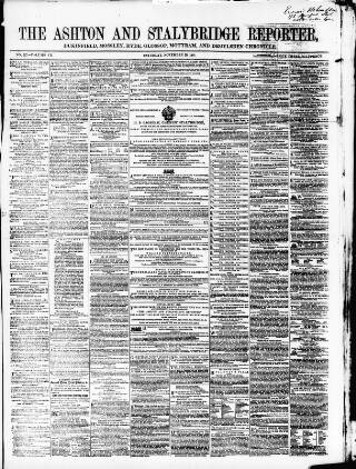 cover page of Ashton Reporter published on November 30, 1861