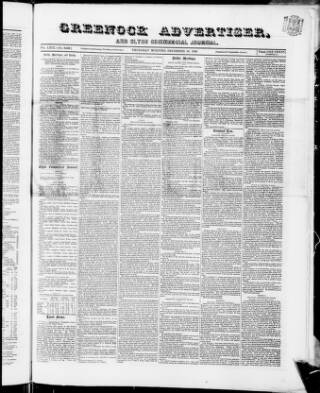 cover page of Greenock Advertiser published on December 30, 1869