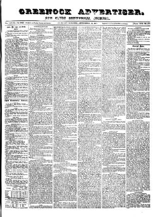 cover page of Greenock Advertiser published on September 18, 1873