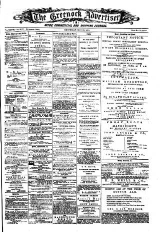 cover page of Greenock Advertiser published on May 29, 1878