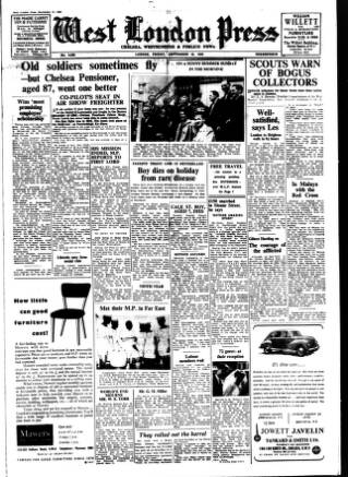 cover page of Chelsea News and General Advertiser published on September 18, 1953