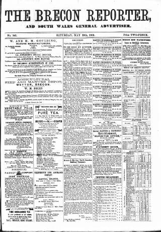 cover page of Brecon Reporter and South Wales General Advertiser published on May 19, 1866