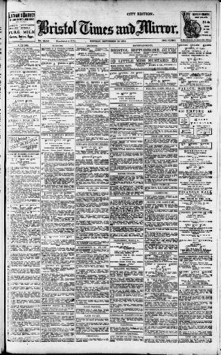 cover page of Bristol Times and Mirror published on September 18, 1916
