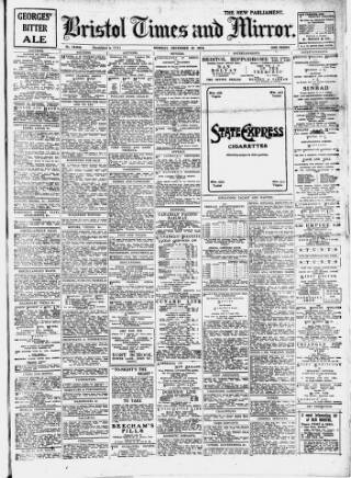 cover page of Bristol Times and Mirror published on December 30, 1918